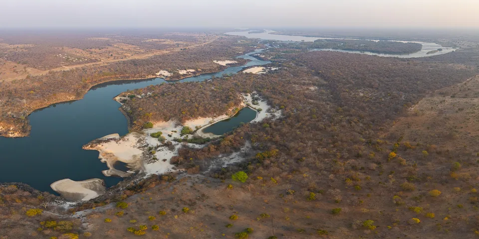 The Zambezi running through Sioma district, Western Province, Zambia